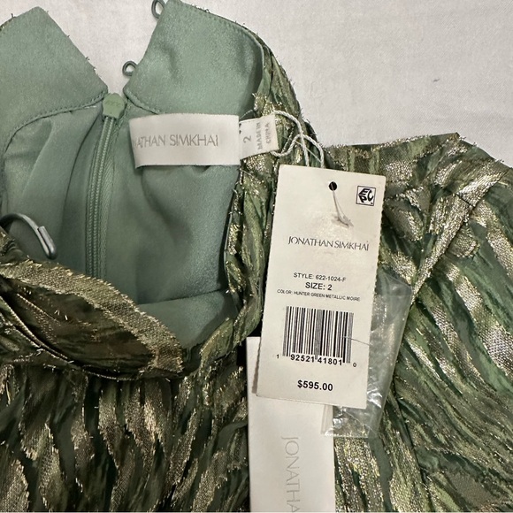 Jonathan Simkhai Green Patterned Long Sleeve Dress - Picture 2 of 3